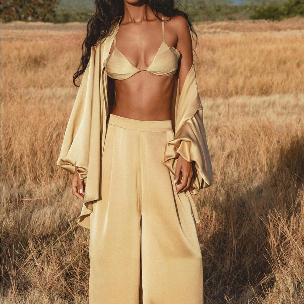 Apsara Pants Inka Gold – Pure Silk Flowy Pants sold out on AYA